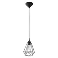 Eglo 1x100W Cage Pendant w/ Matte Black Finish 94187A